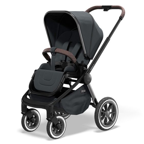 Moon 2in1 Combi Stroller Resea S Edition with Sport Seat, Carrycot & Mattress, Air Wheels - up to 22 kg - Anthracite Black Chrome