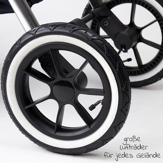 Moon 2in1 Combi Stroller Resea S Edition with Sport Seat, Carrycot & Mattress, Air Wheels - up to 22 kg - Anthracite Black Chrome