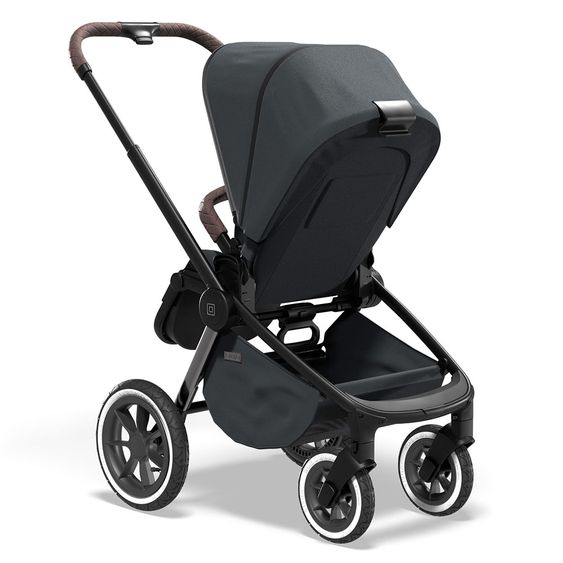 Moon 2in1 Combi Stroller Resea S Edition with Sport Seat, Carrycot & Mattress, Air Wheels - up to 22 kg - Anthracite Black Chrome