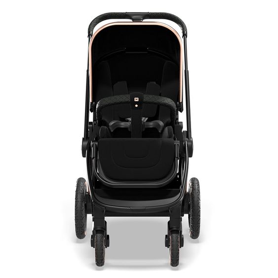 Moon 2in1 Kombi-Kinderwagen Resea S Edition mit Sportsitz, Babywanne & Matratze, Lufträder - bis 22 kg - Black Rose Gold