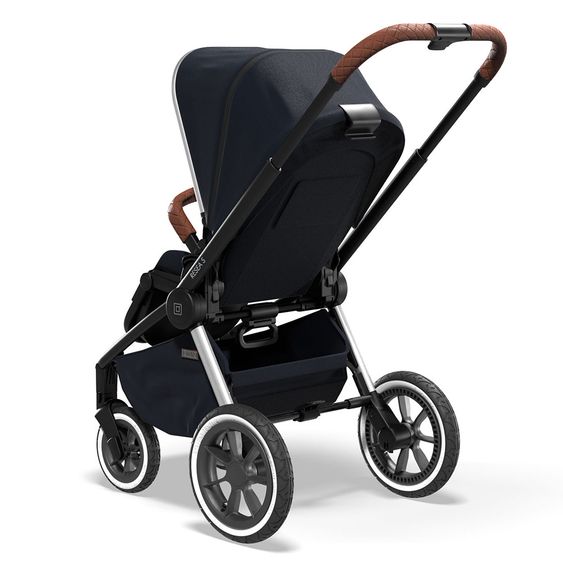 Moon 2in1 Kombi-Kinderwagen Resea S Edition mit Sportsitz, Babywanne & Matratze, Lufträder - bis 22 kg - Navy Silver Polish