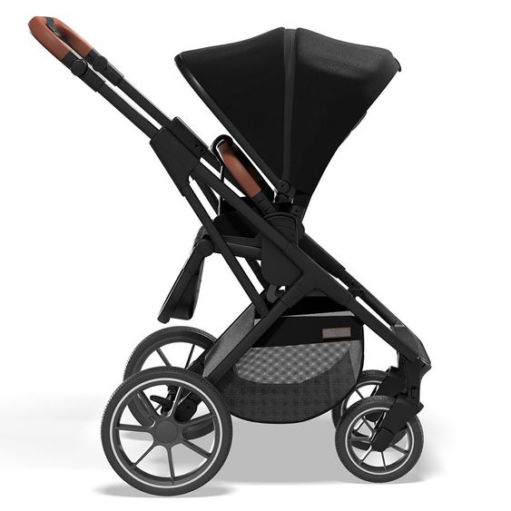 Moon 2in1 Kombi-Kinderwagen Rocca Basic mit Sportsitz, Babywanne - bis 22 kg - Black