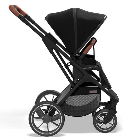 Moon 2in1 Kombi-Kinderwagen Rocca Basic mit Sportsitz, Babywanne - bis 22 kg - Black