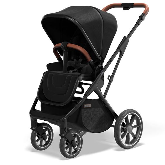 Moon 2in1 Kombi-Kinderwagen Rocca Basic mit Sportsitz, Babywanne - bis 22 kg - Black