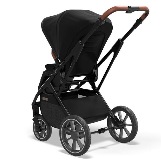 Moon 2in1 Kombi-Kinderwagen Rocca Basic mit Sportsitz, Babywanne - bis 22 kg - Black