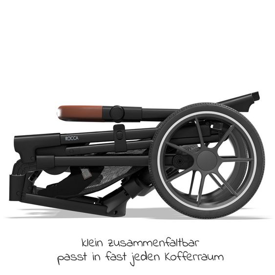 Moon 2in1 Kombi-Kinderwagen Rocca Basic mit Sportsitz, Babywanne - bis 22 kg - Black