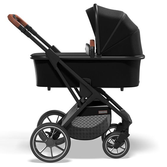 Moon 2in1 Kombi-Kinderwagen Rocca Basic mit Sportsitz, Babywanne - bis 22 kg - Black