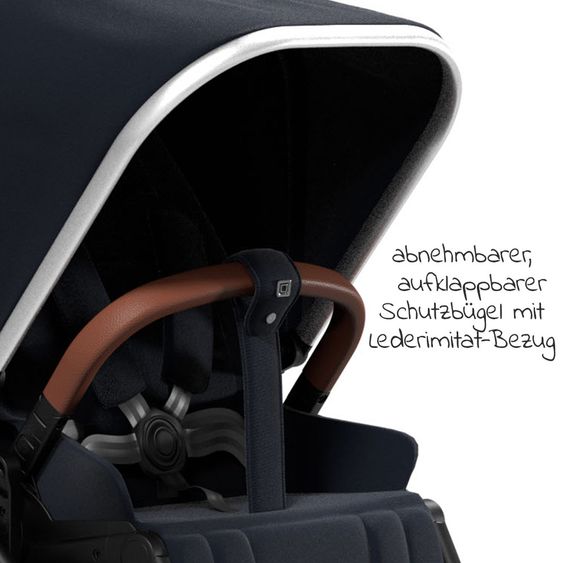 Moon 2in1 Combi Stroller Rocca Basic with Sport Seat, Carrycot - up to 22 kg - Navy