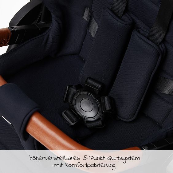 Moon 2in1 Combi Stroller Rocca Basic with Sport Seat, Carrycot - up to 22 kg - Navy