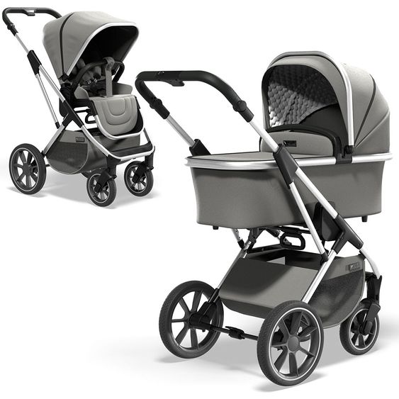 Moon Passeggino combinato 2in1 Rocca Basic con sedile sportivo, navicella - fino a 22 kg - Shadow