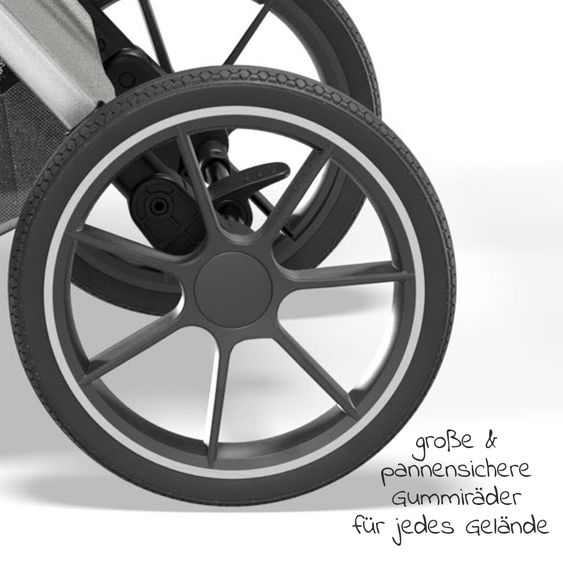 Moon Passeggino combinato 2in1 Rocca Basic con sedile sportivo, navicella - fino a 22 kg - Shadow