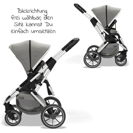 Moon Passeggino combinato 2in1 Rocca Basic con sedile sportivo, navicella - fino a 22 kg - Shadow