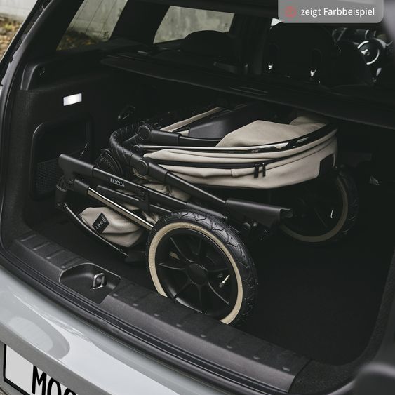 Moon 2in1 Kombi-Kinderwagen Rocca Edition + mit Lufträder, Babywanne, Sportsitz, Teleskopschieber & Matratze - bis 22 kg - Anthrazit Black Chrome