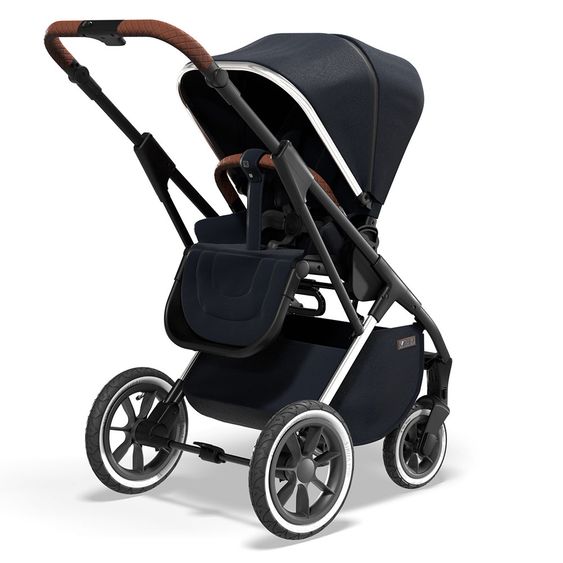 Moon 2in1 Kombi-Kinderwagen Rocca Edition mit Sportsitz, Babywanne &  Matratze, Lufträder - bis 22 kg - Navy Silver Polish