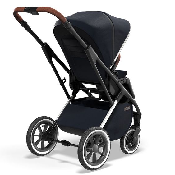 Moon 2in1 Kombi-Kinderwagen Rocca Edition mit Sportsitz, Babywanne &  Matratze, Lufträder - bis 22 kg - Navy Silver Polish