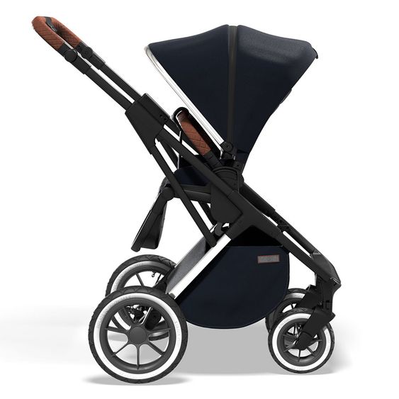 Moon 2in1 Kombi-Kinderwagen Rocca Edition mit Sportsitz, Babywanne &  Matratze, Lufträder - bis 22 kg - Navy Silver Polish