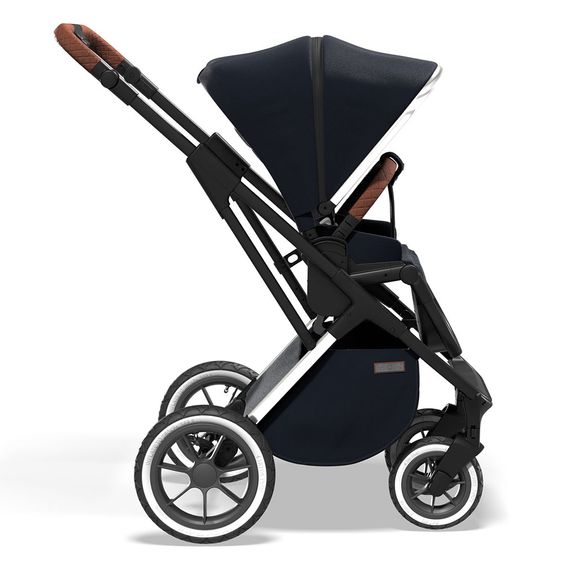 Moon 2in1 Kombi-Kinderwagen Rocca Edition mit Sportsitz, Babywanne &  Matratze, Lufträder - bis 22 kg - Navy Silver Polish