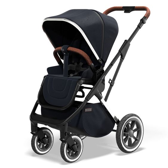 Moon 2in1 Kombi-Kinderwagen Rocca Edition mit Sportsitz, Babywanne &  Matratze, Lufträder - bis 22 kg - Navy Silver Polish