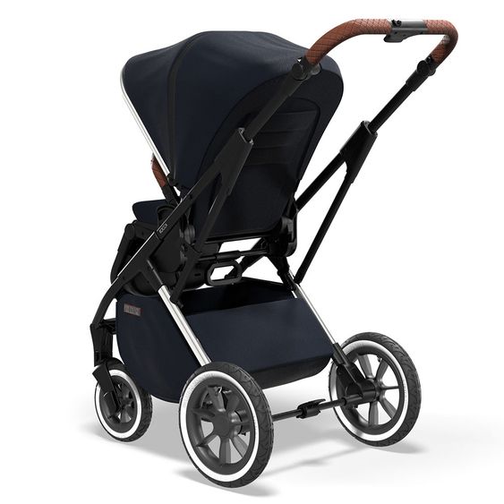 Moon 2in1 Kombi-Kinderwagen Rocca Edition mit Sportsitz, Babywanne &  Matratze, Lufträder - bis 22 kg - Navy Silver Polish