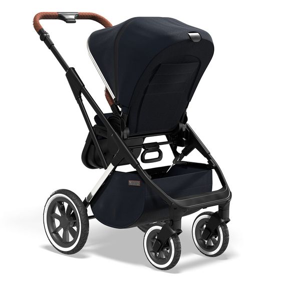 Moon 2in1 Kombi-Kinderwagen Rocca Edition mit Sportsitz, Babywanne &  Matratze, Lufträder - bis 22 kg - Navy Silver Polish