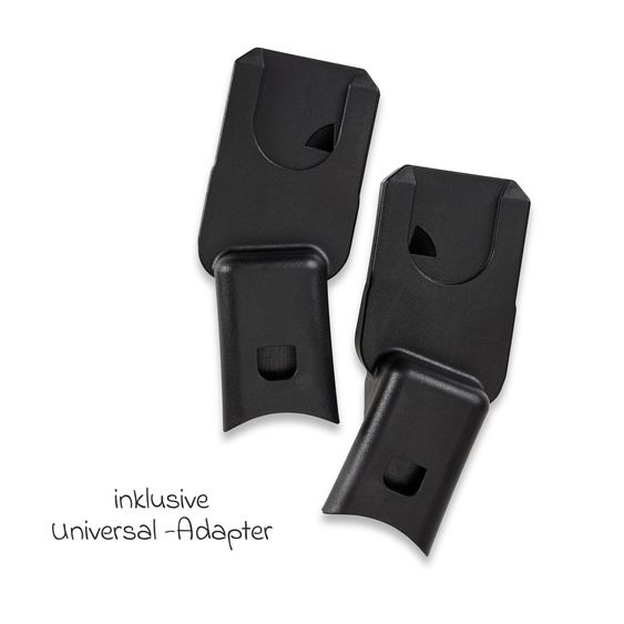 Moon 2in1 Kombi-Kinderwagen-Set Clicc bis 22 kg belastbar - umsetzbare Sitzeinheit, Babywanne, Teleskopschieber, Wickeltasche, Fußsack & Zubehör - Black Melange