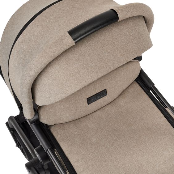 Moon 2in1 Kombi-Kinderwagen-Set Clicc bis 22 kg belastbar - umsetzbare Sitzeinheit, Babywanne, Teleskopschieber, Wickeltasche, Fußsack & Zubehör - Mud Melange