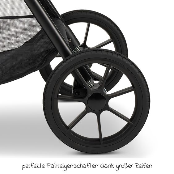 Moon 2in1 Kombi-Kinderwagen-Set Clicc bis 22 kg belastbar - umsetzbare Sitzeinheit, Babywanne, Teleskopschieber, Wickeltasche, Fußsack & Zubehör - Mud Melange