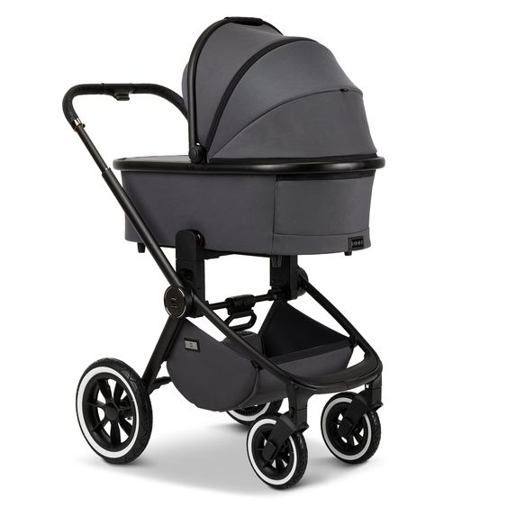 Moon 2in1 Kombi-Kinderwagen Resea+ bis 22 kg belastbar - Luftreifen, umsetzbare Sitzeinheit, Babywanne &Teleskopschieber, - Edition - Anthrazit