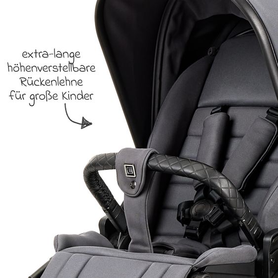 Moon 2in1 Kombi-Kinderwagen Resea+ bis 22 kg belastbar - Luftreifen, umsetzbare Sitzeinheit, Babywanne &Teleskopschieber, - Edition - Anthrazit