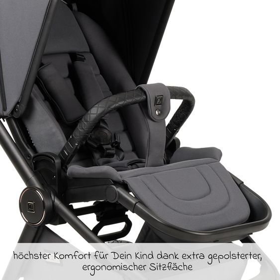 Moon 2in1 Kombi-Kinderwagen Resea+ bis 22 kg belastbar - Luftreifen, umsetzbare Sitzeinheit, Babywanne &Teleskopschieber, - Edition - Anthrazit