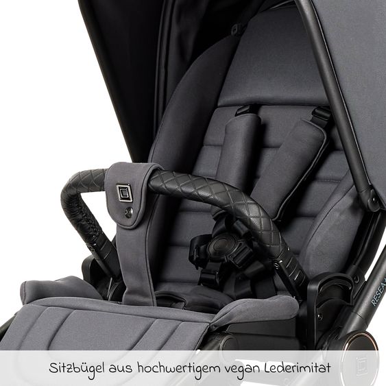 Moon 2in1 Kombi-Kinderwagen Resea+ bis 22 kg belastbar - Luftreifen, umsetzbare Sitzeinheit, Babywanne &Teleskopschieber, - Edition - Anthrazit