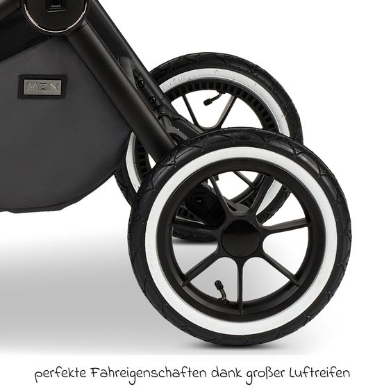 Moon 2in1 Kombi-Kinderwagen Resea+ bis 22 kg belastbar - Luftreifen, umsetzbare Sitzeinheit, Babywanne &Teleskopschieber, - Edition - Anthrazit