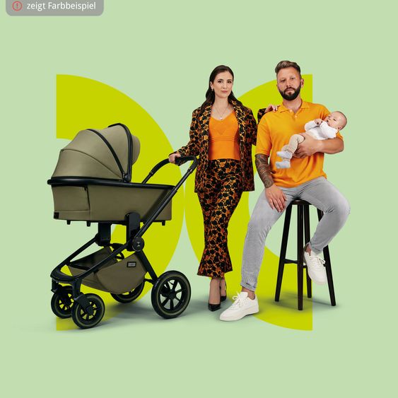 Moon 2in1 Kombi-Kinderwagen Resea+ bis 22 kg belastbar - Luftreifen, umsetzbare Sitzeinheit, Babywanne &Teleskopschieber, - Edition - Anthrazit