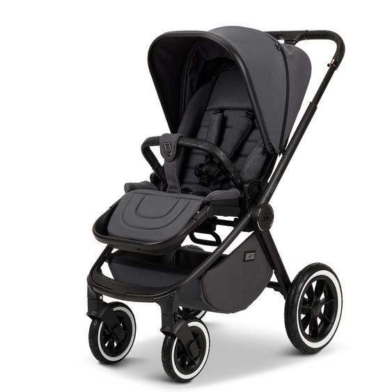 Moon 2in1 Kombi-Kinderwagen Resea+ bis 22 kg belastbar - Luftreifen, umsetzbare Sitzeinheit, Babywanne &Teleskopschieber, - Edition - Anthrazit