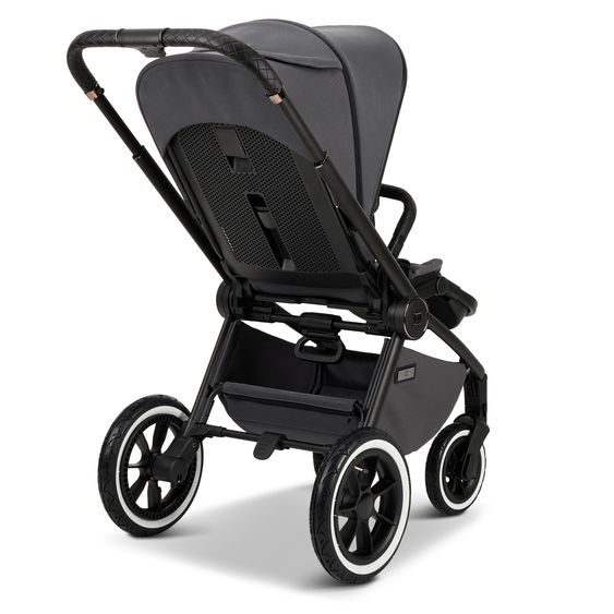 Moon 2in1 Kombi-Kinderwagen Resea+ bis 22 kg belastbar - Luftreifen, umsetzbare Sitzeinheit, Babywanne &Teleskopschieber, - Edition - Anthrazit