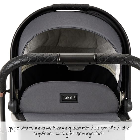 Moon 2in1 Kombi-Kinderwagen Resea+ bis 22 kg belastbar - Luftreifen, umsetzbare Sitzeinheit, Babywanne &Teleskopschieber, - Edition - Anthrazit