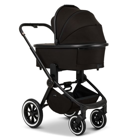 Moon 2in1 Kombi-Kinderwagen Resea+ bis 22 kg belastbar - Luftreifen, umsetzbare Sitzeinheit, Babywanne &Teleskopschieber, - Edition - Black