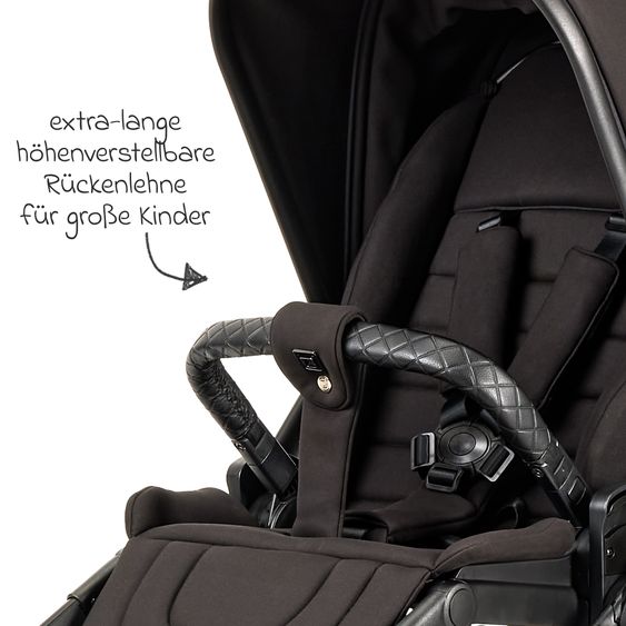 Moon 2in1 Kombi-Kinderwagen Resea+ bis 22 kg belastbar - Luftreifen, umsetzbare Sitzeinheit, Babywanne &Teleskopschieber, - Edition - Black