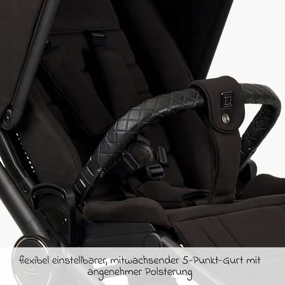 Moon 2in1 Kombi-Kinderwagen Resea+ bis 22 kg belastbar - Luftreifen, umsetzbare Sitzeinheit, Babywanne &Teleskopschieber, - Edition - Black