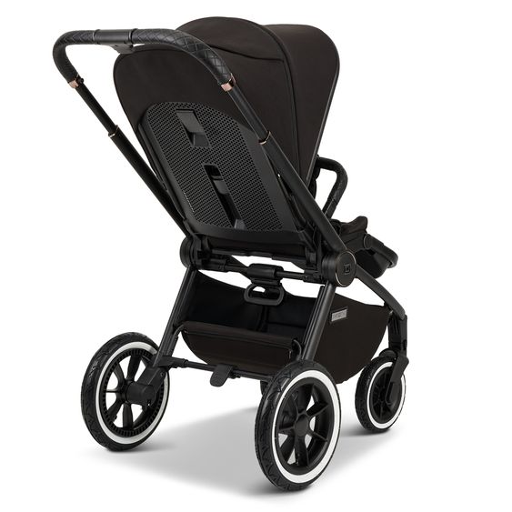 Moon 2in1 Kombi-Kinderwagen Resea+ bis 22 kg belastbar - Luftreifen, umsetzbare Sitzeinheit, Babywanne &Teleskopschieber, - Edition - Black