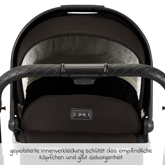 Moon 2in1 Kombi-Kinderwagen Resea+ bis 22 kg belastbar - Luftreifen, umsetzbare Sitzeinheit, Babywanne &Teleskopschieber, - Edition - Black