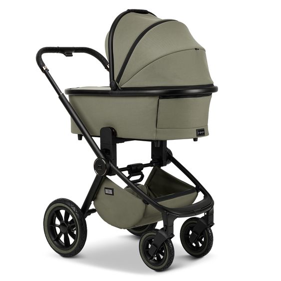 Moon 2in1 Kombi-Kinderwagen Resea+ bis 22 kg belastbar - Luftreifen, umsetzbare Sitzeinheit, Babywanne &Teleskopschieber, - Edition - Moss Green