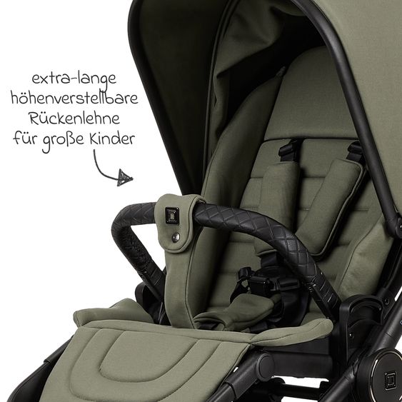 Moon 2in1 Kombi-Kinderwagen Resea+ bis 22 kg belastbar - Luftreifen, umsetzbare Sitzeinheit, Babywanne &Teleskopschieber, - Edition - Moss Green