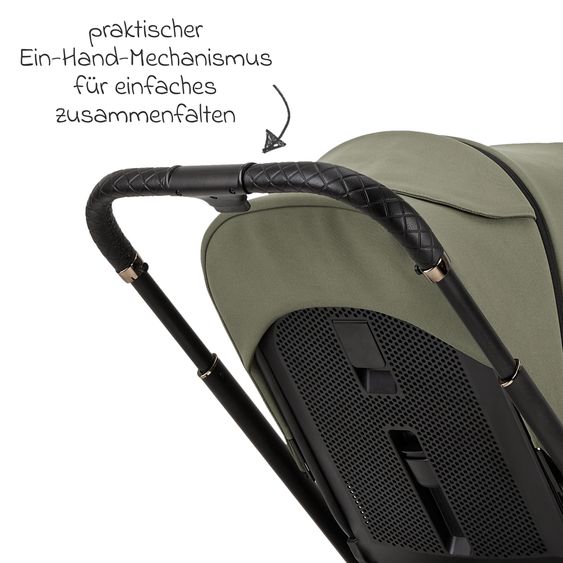 Moon 2in1 Kombi-Kinderwagen Resea+ bis 22 kg belastbar - Luftreifen, umsetzbare Sitzeinheit, Babywanne &Teleskopschieber, - Edition - Moss Green