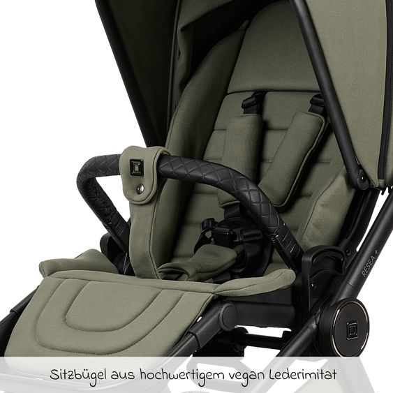 Moon 2in1 Kombi-Kinderwagen Resea+ bis 22 kg belastbar - Luftreifen, umsetzbare Sitzeinheit, Babywanne &Teleskopschieber, - Edition - Moss Green