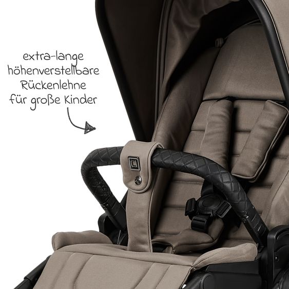 Moon 2in1 Kombi-Kinderwagen Resea + bis 22 kg belastbar - Luftreifen, umsetzbare Sitzeinheit, Babywanne &Teleskopschieber, - Edition - Mud