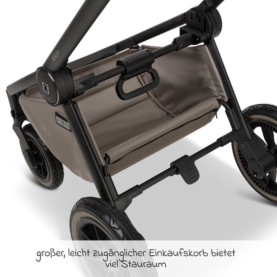 Moon 2in1 Kombi-Kinderwagen Resea + bis 22 kg belastbar - Luftreifen, umsetzbare Sitzeinheit, Babywanne &Teleskopschieber, - Edition - Mud