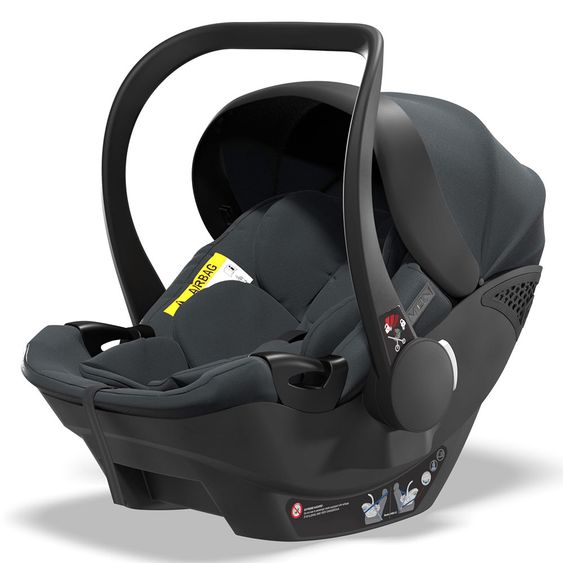 Moon Babyschale Plus1 Gr.0+ ab Geburt bis 15 Monate (ab Geburt -13 kg) inkl. Sitzverkeinerer & Sonnenverdeck - Antrazit