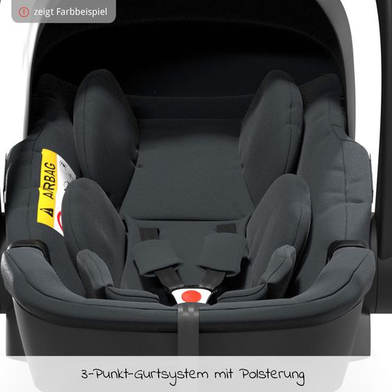 Moon Babyschale Plus1 Gr.0+ ab Geburt bis 15 Monate (ab Geburt -13 kg) inkl. Sitzverkeinerer & Sonnenverdeck - Black