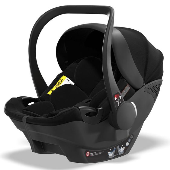 Moon Babyschale Plus1 Gr.0+ ab Geburt bis 15 Monate (ab Geburt -13 kg) inkl. Sitzverkeinerer & Sonnenverdeck - Black